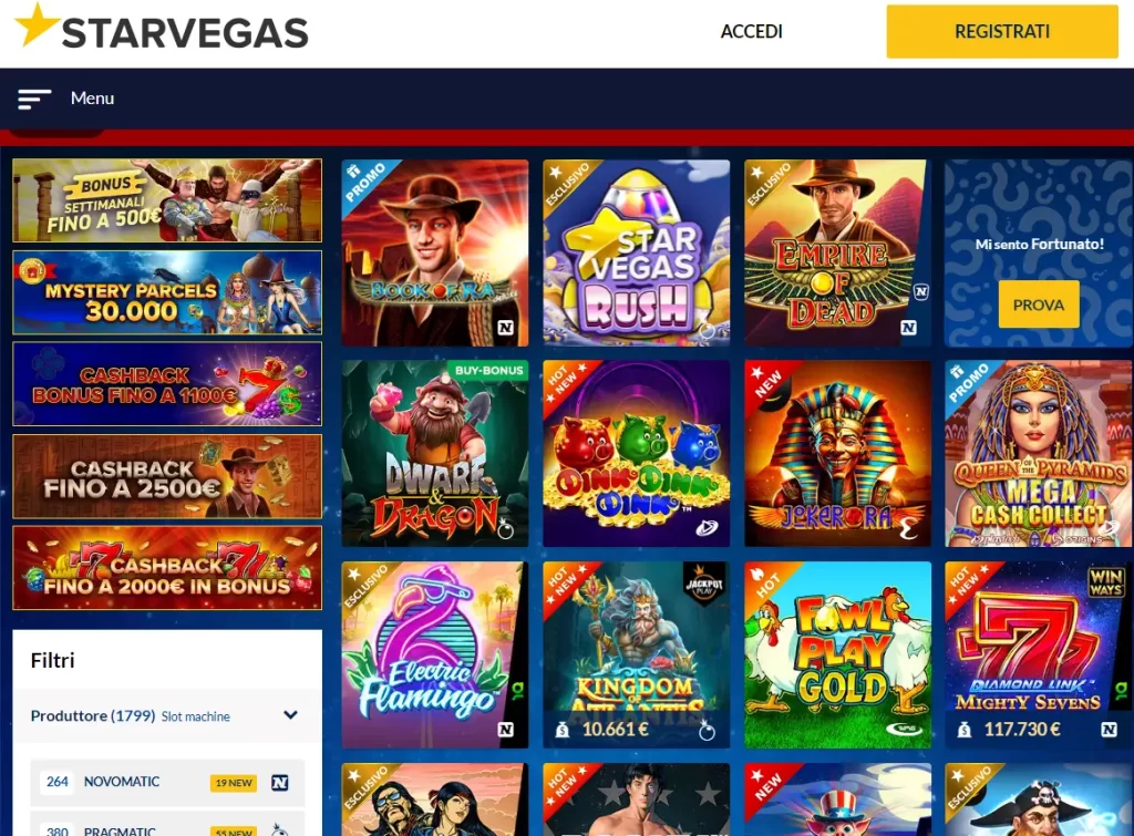Giochi a Star Vegas